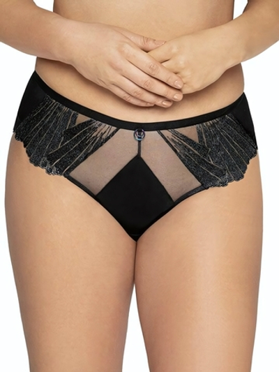 Трусики-слипы с блестящей отделкой (Размер: XXL) (Цвет: черный)