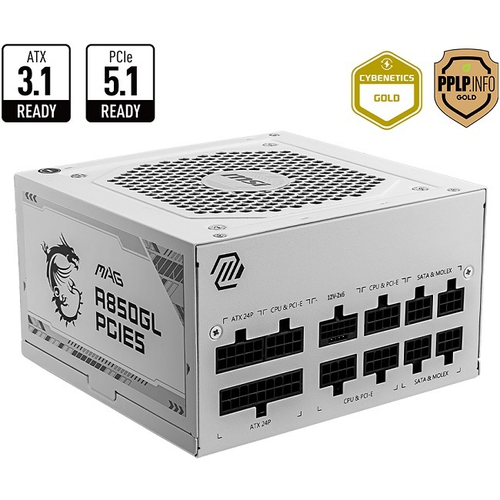 Блок питания MSI 850W MAG A850GL White, PCIe 5.0 Connector Cable Details (306-7ZP8A24-CE0)