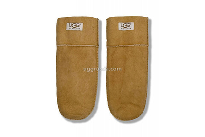 UGG Варежки Кожаные Женские Коричневые