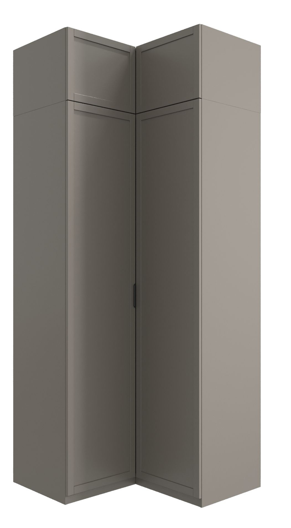 Шкаф для одежды, угловой, Нордик, серо-коричневый