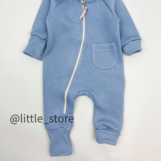 Комбинезон "Simple" из футера с начесом, Серо-голубой