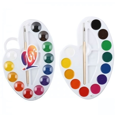 Акварель медовая "Палитра" 12 цветов, с кистью, пластик (Луч)