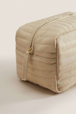 ZARA HOME СТЕГАНАЯ КОСМЕТИЧКА, СВЕТЛО-КОРИЧНЕВЫЙ