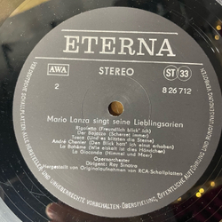 Винтажная виниловая пластинка LP Mario Lanza Марио Ланца, Singt Seine Lieblingsarien (ГДР 1976)
