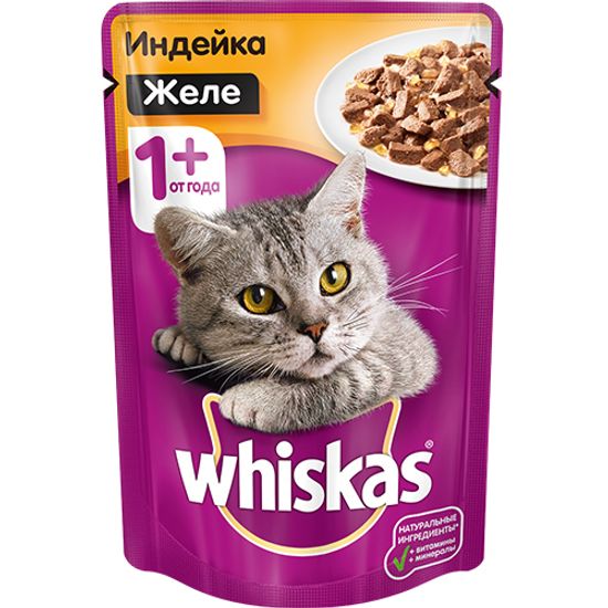 Whiskas пауч желе с индейкой 85гр