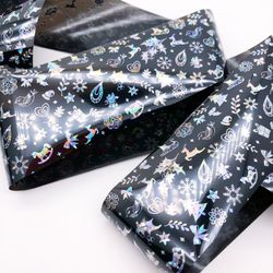 Zoo Фольга для литья переводная Серебро Микс 1457, 4х50см, черная