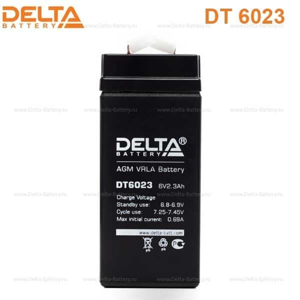 Аккумуляторная батарея Delta DT 6023 (6V / 2.3Ah)