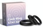Набор из 3 черных эрекционных колец Stay Hard (Цвет: черный)