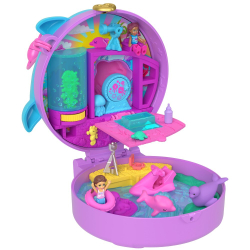 Polly Pocket - Аквариум с дельфинами Компактный набор + 2 куклы + аксессуары HWN96 / артикул   JFG56 HWN96  / GTIN 194735217793