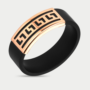 Кольцо для женщин каучуковое со вставкой из розового золота 585 пробы (арт. 10235К)