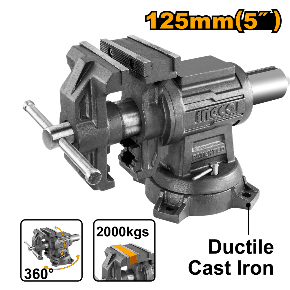 Тиски с поворотом в двух плоскостях 125 мм INGCO HBV085 INDUSTRIAL