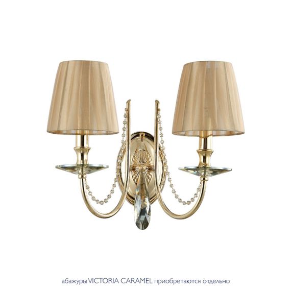 Бра Crystal Lux Victoria AP2 Gold/Amber