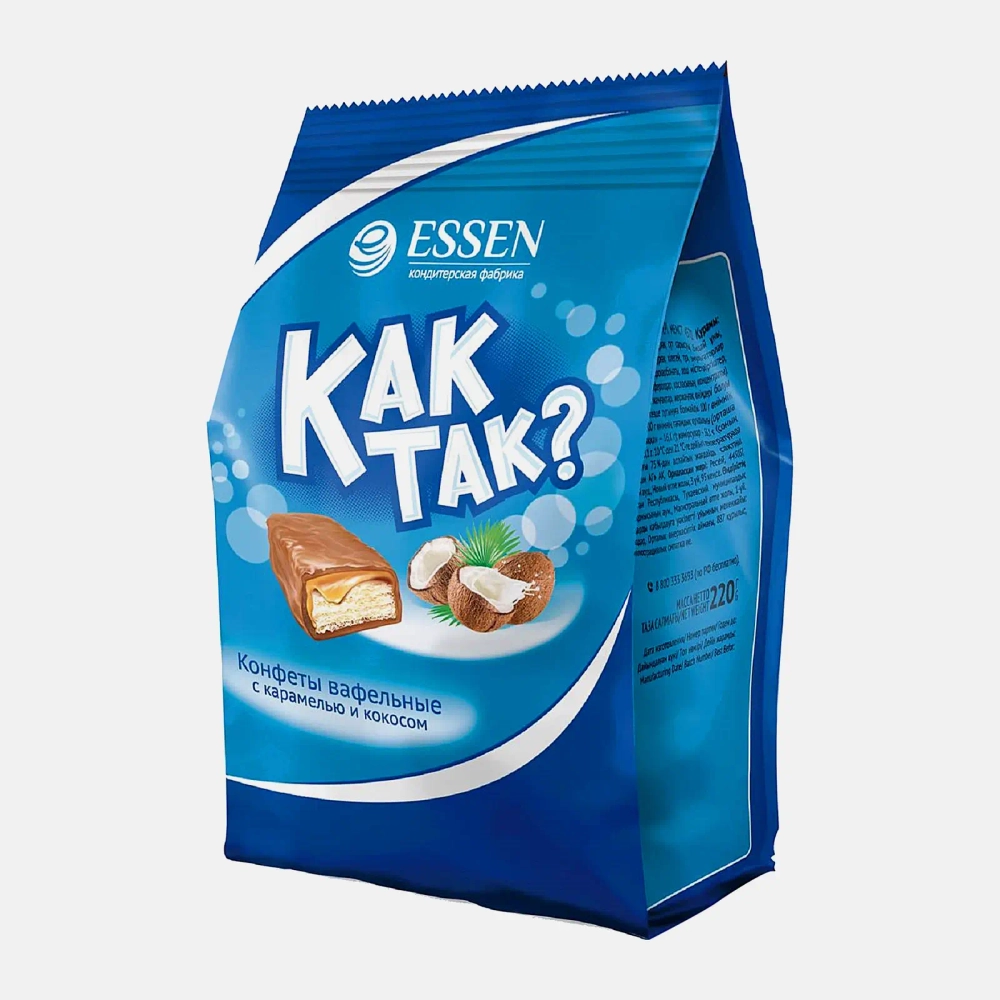 Конфеты Как так вафельные с кокосом 210г