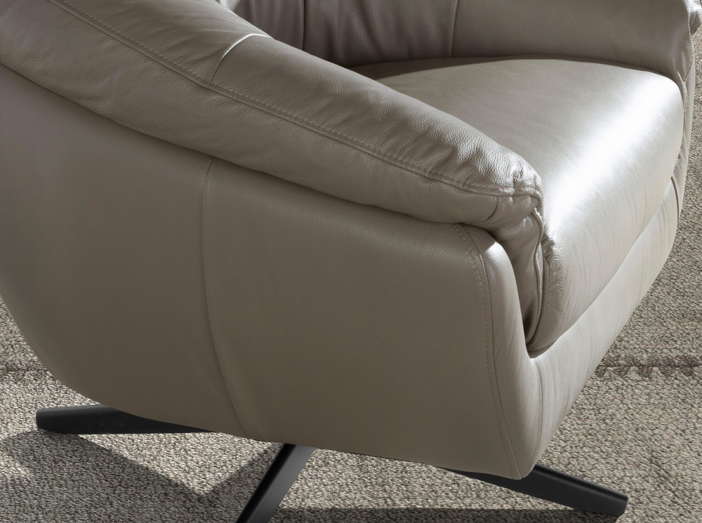 Вращающееся кресло 5138 из серой кожи