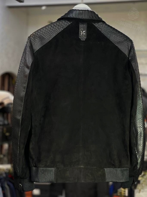 Куртка Kiton со вставками кожи питона