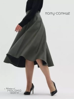 Юбка кожаная миди трапеция