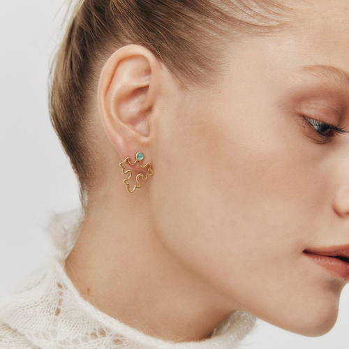 Серьги УЗОР позолота с хризопразами