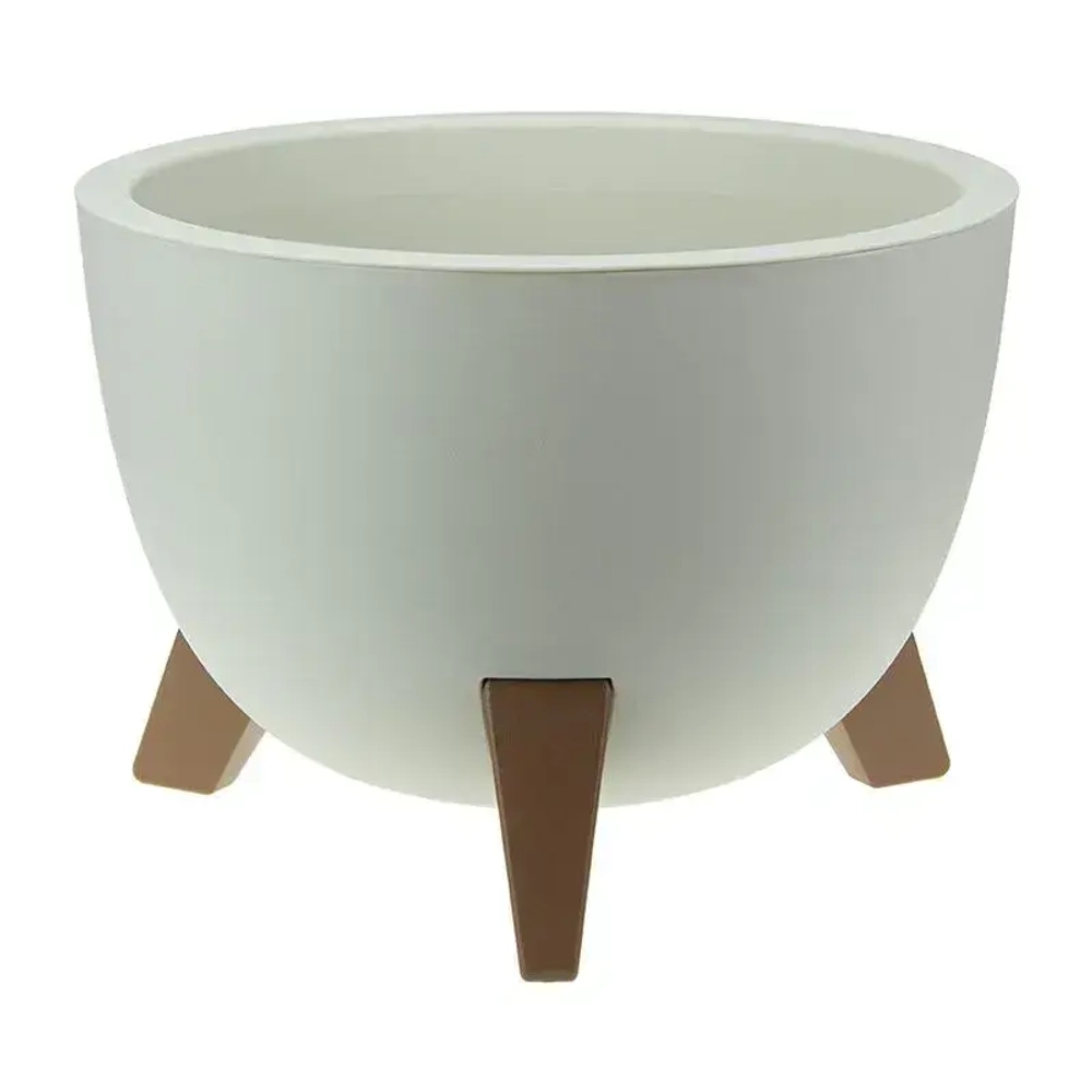 Кашпо ФЛОРИАН D250мм 4,2л белый ротанг (комплект 5 шт)