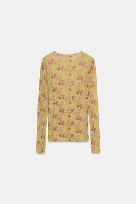 ZARA ТОП ИЗ ТРИКОТАЖА С ЦВЕТОЧНЫМ ПРИНТОМ, РАЗНОЦВЕТНЫЙ