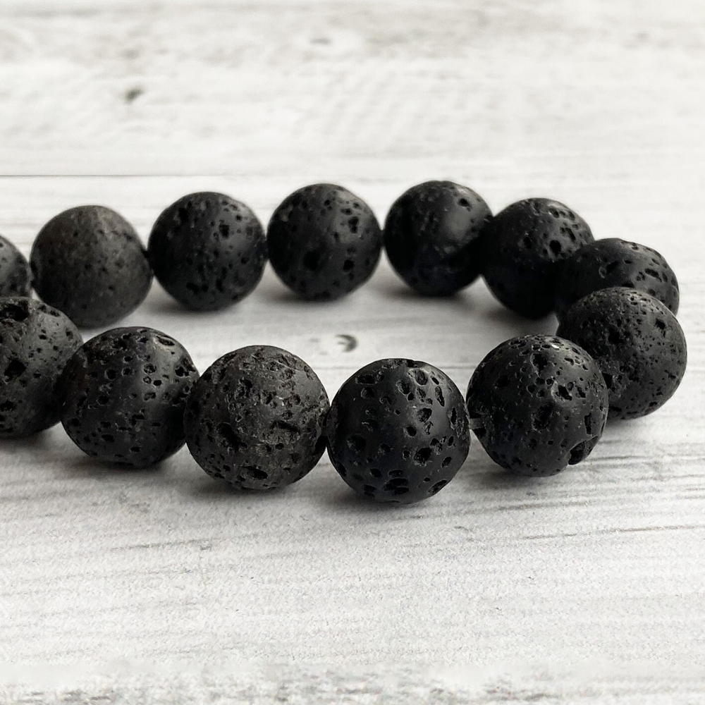 "Лава" бусины, диаметр 12 мм, цена за 16 шт (1/2 нити)