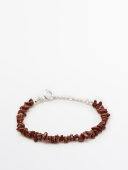 Massimo Dutti Браслет с камнями, гранатовый