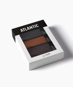 Мужские трусы слипы спорт Atlantic, набор 3 шт., хлопок, тёмно-серый меланж + медно-багряный меланж + коричневый меланж, 3MP-209
