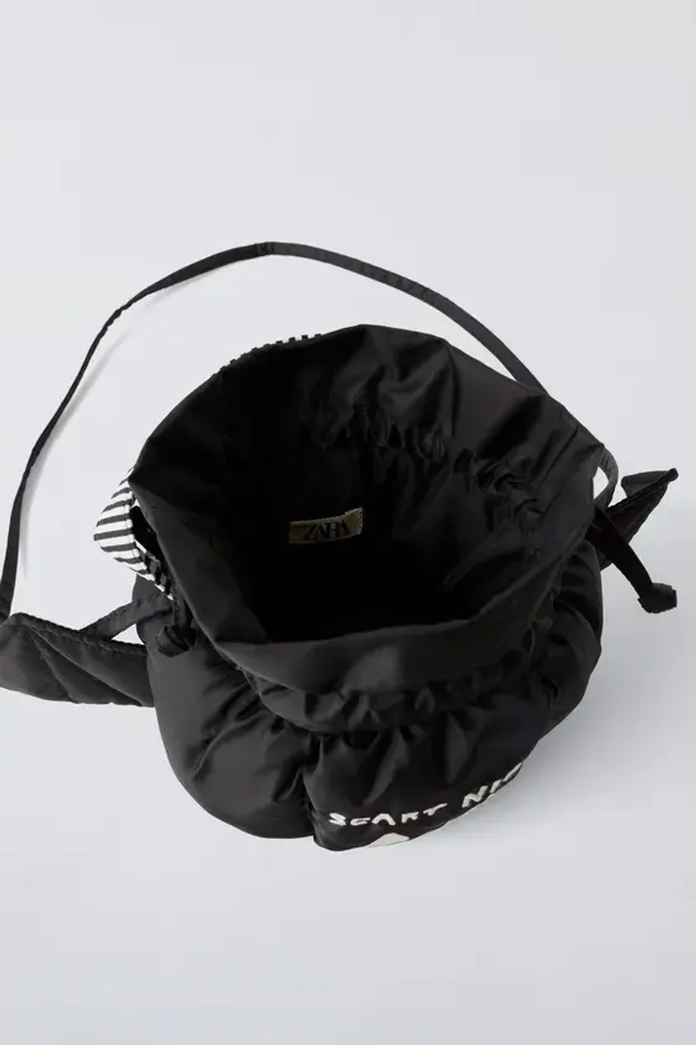 ZARA СУМКА-МЕШОК, ЧЕРНЫЙ