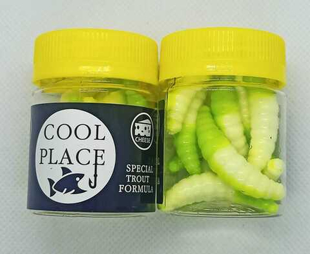 Приманка Cool Place Maggot 4см, сыр, белый/шартрез/зеленый