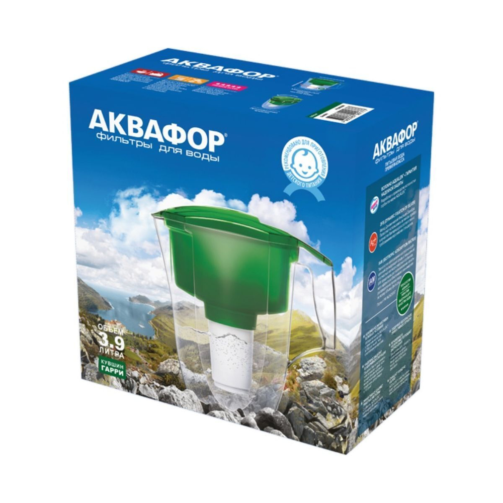 Фильтр-кувшин Аквафор, Гарри, 3.9 л, син, 512478