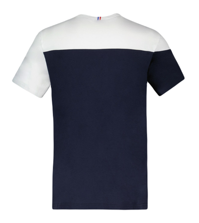 Мужская теннисная футболка Le Coq Sportif BAT Tee Short Sleeve N°3 SS23 - sky captain/new optical white
