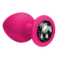 Анальная пробка 9,5см Lola Games Emotions Cutie Large Pink Black Crystal 4013-01Lola