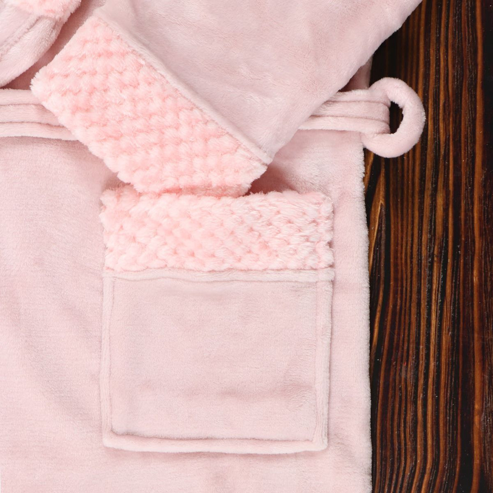 Халат унисекс, махр, 100%пэ, cухая роза, универсальный, T2021-6