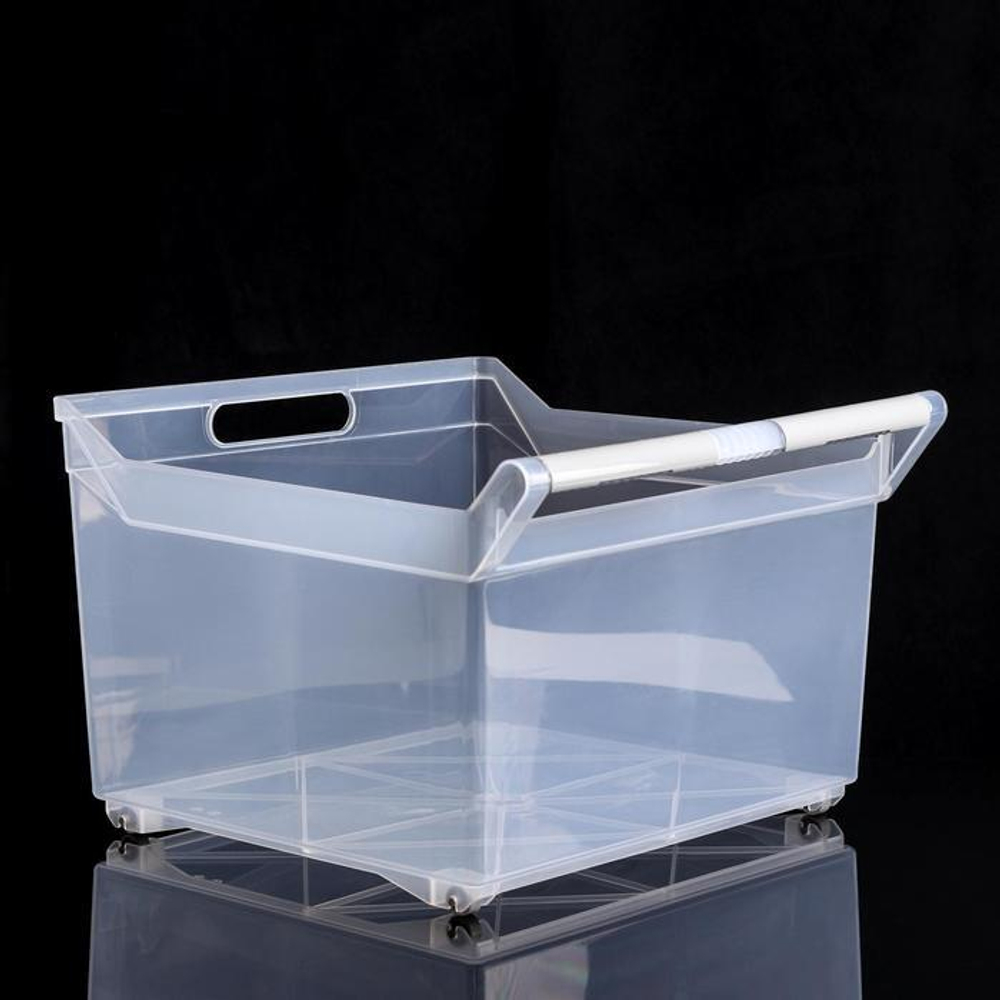 ОРГАНАЙЗЕР С РУЧКОЙ 23Л НА КОЛЕСАХ ПРОЗРАЧНЫЙ 380*380*260
