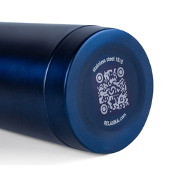 Термос Relaxika 101 (0,35 литра), темно-синий (стикерпак "7 вершин")