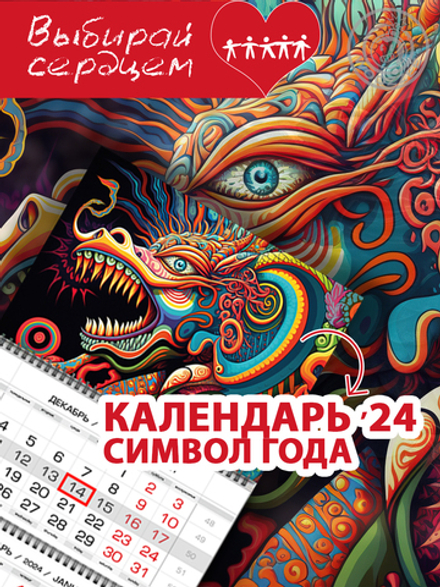 Квартальный календарь Символ года "Радужный Дракон"