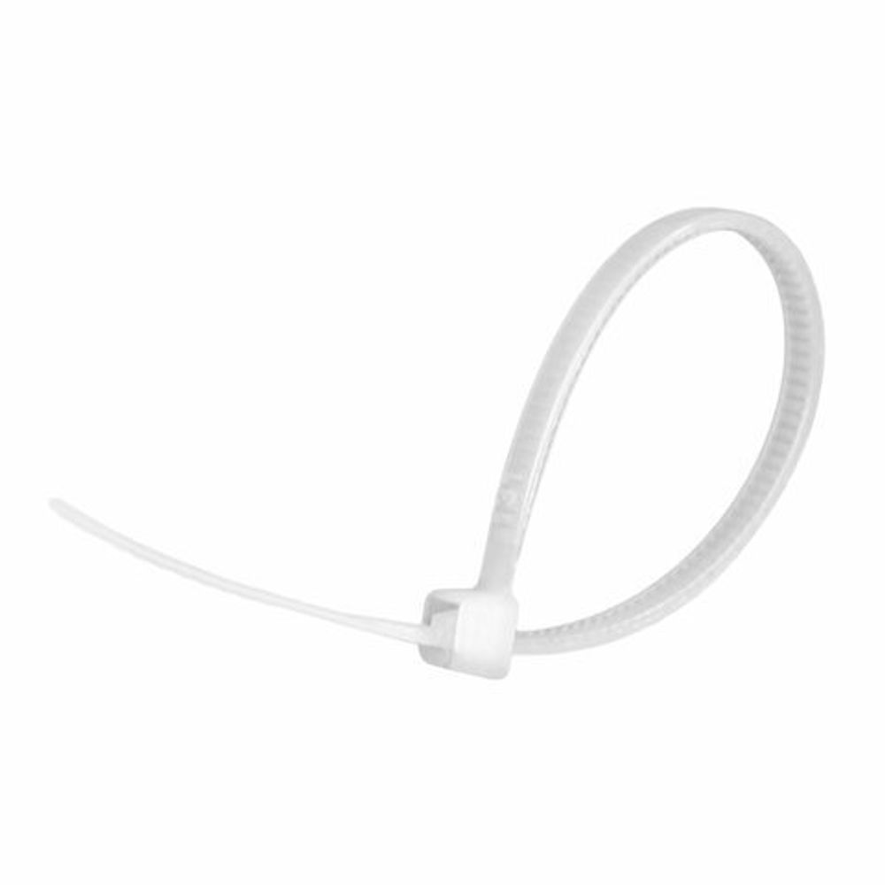 Хомуты (стяжки), нейлоновые, 2,5 мм х 100 мм, комплект 100 шт., белые, европодвес, 57-0100