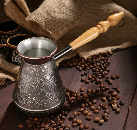 Турка для кофе медная «Цветок», 600мл.