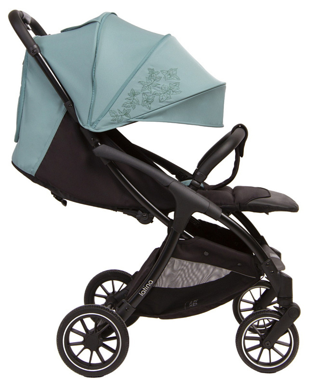 Детская прогулочная коляска Peppy Latina ART mint fresh мятная, вышивка