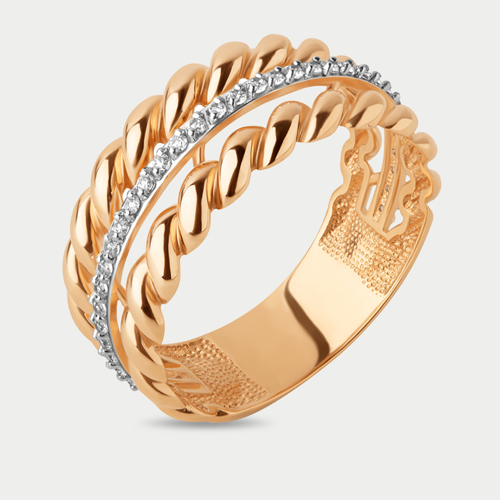 Кольцо женское из розового золота 585 пробы с фианитами (арт.023811-1102)