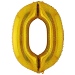Шар фольгированный Цифра 0 101 см (Золотой)