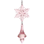 Подвеска «Хрустальная снежинка» 13 см, Розовый