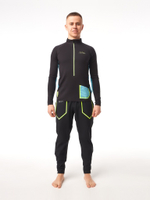 ЛОНГСЛИВ УТЕПЛЕННЫЙ МУЖСКОЙ 3/4 ZIP BRUSH | BLACK/SKYBLUE