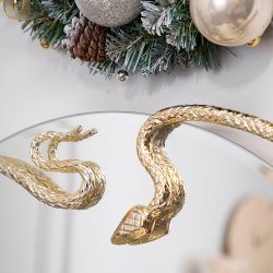 Зеркало настенное Змея Серпентис Айвори Мраморное золото