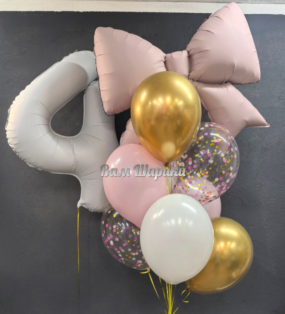 Букет шаров "Розовый бантик"