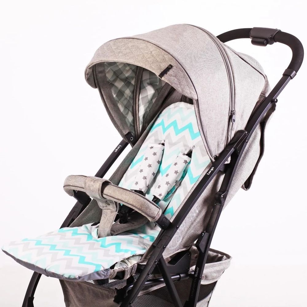 33/13 Матрас в прог. коляску универсальный (звезда серый + зиг-заг мята) 35*84 см. 33/13 Матрас в прог. коляску универсальный (звезда серый + зиг-заг мята) 35*84 см.