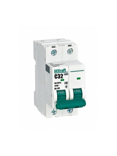 Выключатель автоматический модульный 2п C 32А 6кА ВА-103 DEKraft 12292DEK