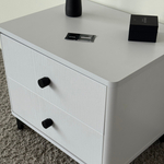 Тумба прикроватная на ножках с ящиками ROYAL 5303 эко (Белый-Черный-р.черная)