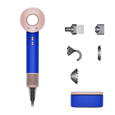 Фен Dyson HD07 Supersonic Gift Edition (Blue/Blush) (2022) Фен для волос цвета «синий/румянец». Подходит для кудрявых и волнистых волос любой длины