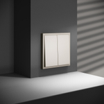 Перекрестный переключатель встраиваемый VOLTUM S70 двухклавишный 10А, (кашемир)