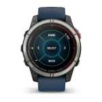 Умные часы Garmin Quatix 7 Pro Amoled Sapphire титановый с темно синим силиконовым ремешком